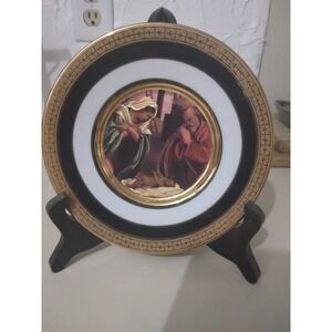Danbury Mint Nativity Collectible Plate Limited Edition Gold Trimmed